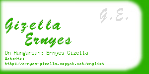 gizella ernyes business card